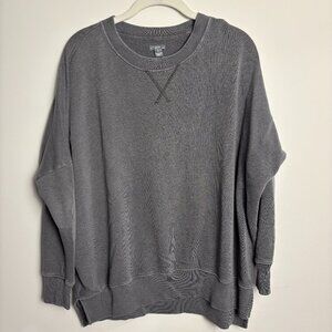 Women’s Aerie Crew Neck OVERSIZED Sweatshirt Pullover Grey Size XS